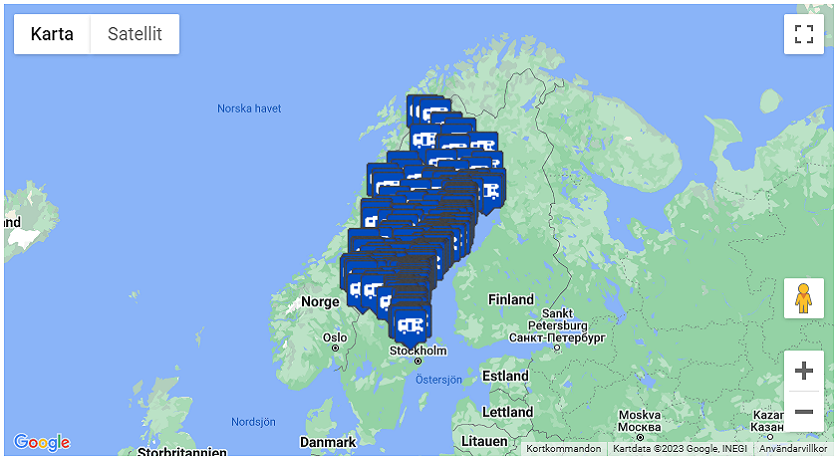 Tömningsplatser i Norrland